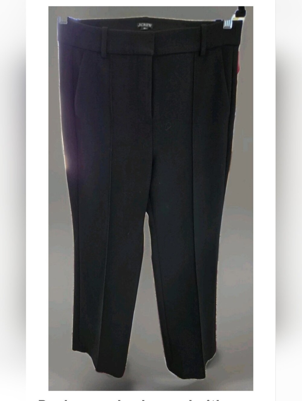 J. Crew Black Tailored Straight-Leg Trousers 8P